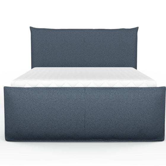 Photo of the fabric Grain Navy swatch by Mokum. Use for Upholstery, Accessory, Top of Bed. Style of Plain, Texture