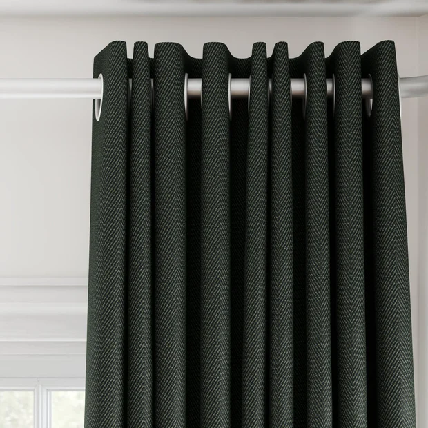 Photo of the fabric Trailblazer Forest swatch by James Dunlop FibreGuard. Use for Curtains, Upholstery, Accessory, Top of Bed. Style of Texture, Traditional