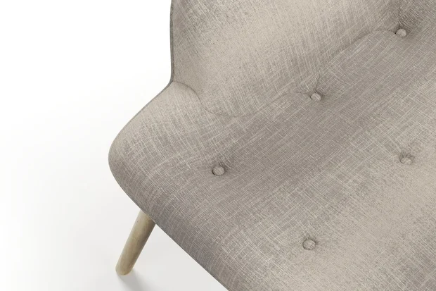 Photo of the fabric Maxime Zinc swatch by James Dunlop. Use for Upholstery, Accessory. Style of Stripe, Texture
