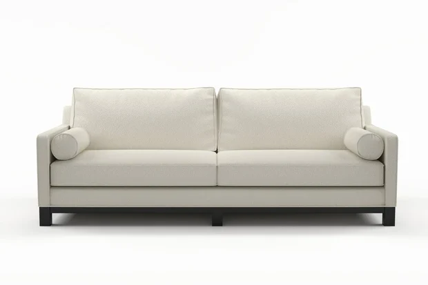 Photo of the fabric Sabato Sand swatch by James Dunlop FibreGuard. Use for Upholstery, Accessory. Style of Plain, Texture