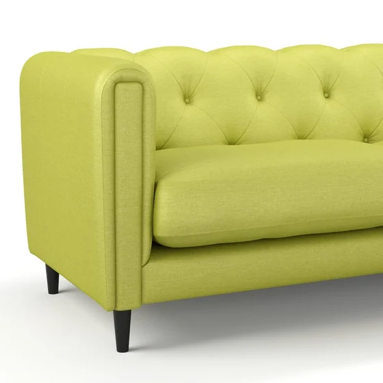 Photo of the fabric Provence Chartreuse swatch by James Dunlop Essentials. Use for Curtains, Upholstery, Accessory, Top of Bed. Style of Plain, Texture