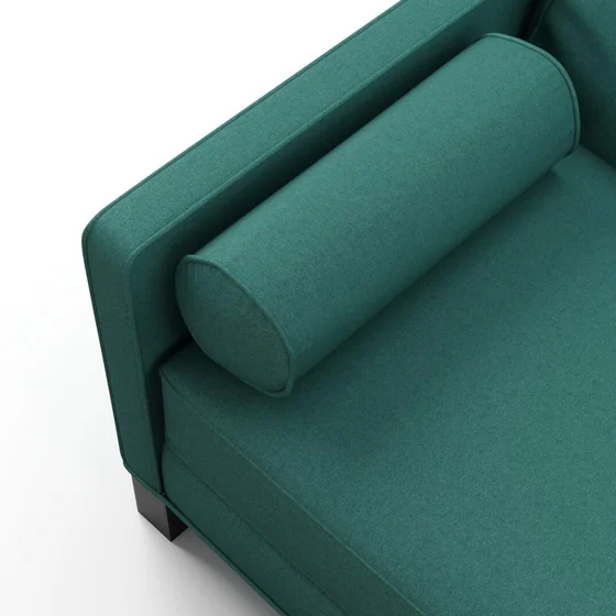 Photo of the fabric Braveheart Emerald swatch by James Dunlop FibreGuard. Use for Upholstery, Accessory, Top of Bed. Style of Plain, Taffeta