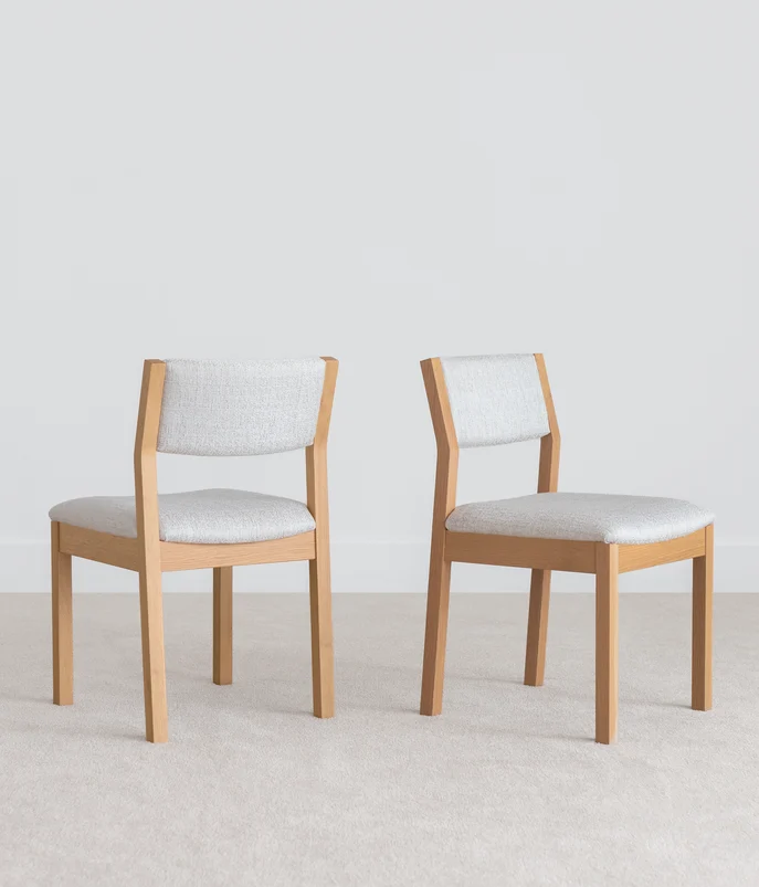 Yorke Dining Chair in Octavia colour Pearl by Zepel FibreGuard