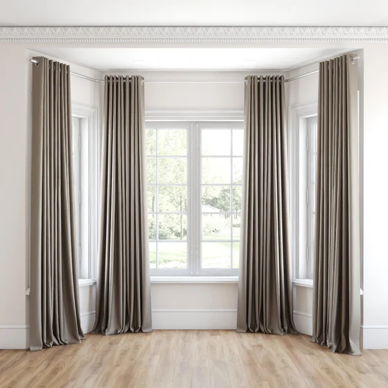 Photo of the fabric Eclipse Blackout Driftwood swatch by James Dunlop. Use for Curtains. Style of Plain, Texture