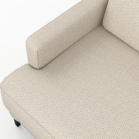 Photo of the fabric Strata Whisper Pink swatch by Mokum. Use for Upholstery, Accessory. Style of Plain, Texture