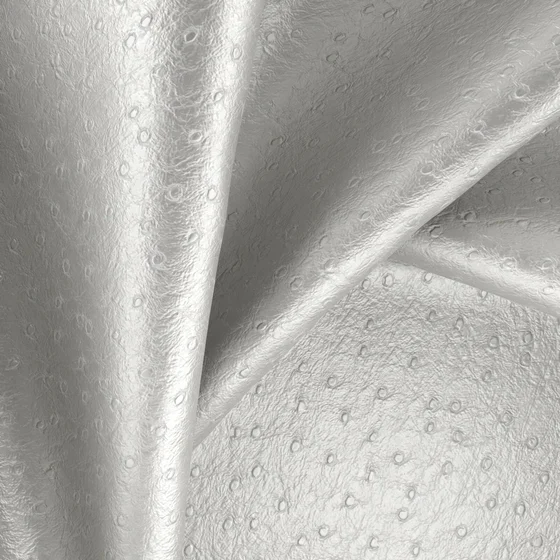 Photo of the fabric Supreme Metallic Silver swatch by Zepel. Use for Upholstery. Style of Animals And Birds, Leather And Vinyl
