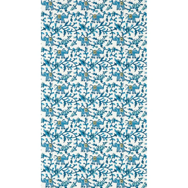 Photo of the fabric Hathi Wallpaper W0236 1 swatch by Clarke & Clarke. Use for Wall Covering. Style of Floral And Botannical, Uncoated Non-Woven