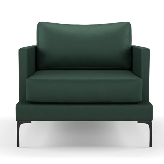 Photo of the fabric Como Juniper swatch by Mokum. Use for Upholstery, Accessory. Style of Plain, Texture