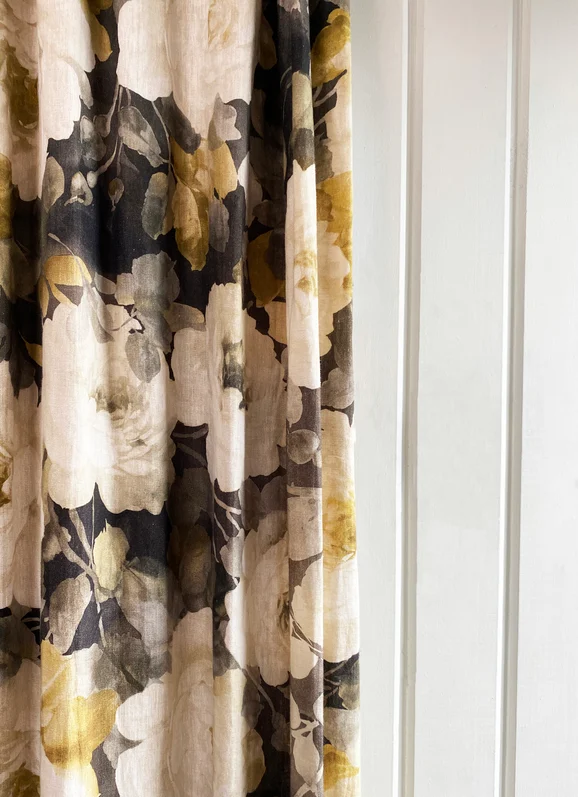 Photo of the fabric Victoria Topaz in situ by James Dunlop. Use for Curtains, Accessory. Style of Floral And Botannical, Print