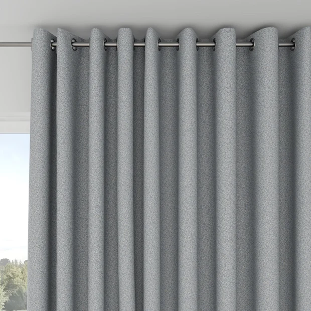 Photo of the fabric Bora Bora Glacier swatch by Mokum FibreGuard. Use for Curtains, Upholstery, Accessory. Style of Plain, Texture