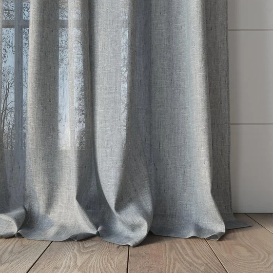 Photo of the fabric Bonsai Basalt swatch by Mokum. Use for Sheer Curtains. Style of Plain, Sheer