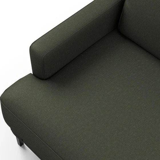 Photo of the fabric Pueblo Moss swatch by Mokum. Use for Upholstery, Accessory. Style of Plain, Texture