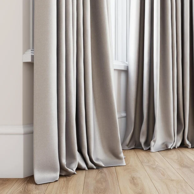 Photo of the fabric Stallion 2 Blackout Linen swatch by James Dunlop Essentials. Use for Curtains. Style of Plain, Texture