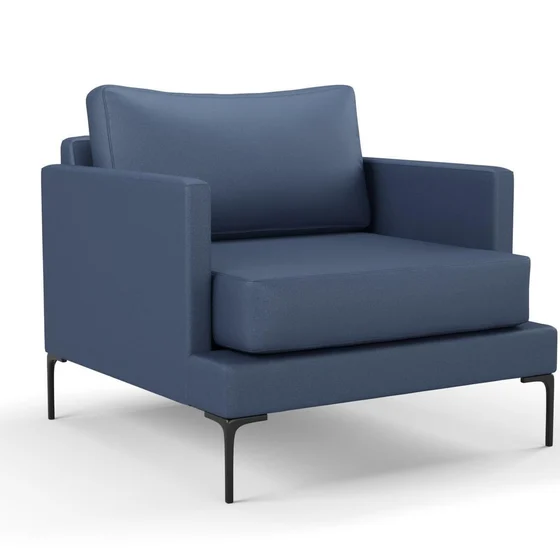 Photo of the fabric Como Denim swatch by Mokum. Use for Upholstery, Accessory. Style of Plain, Texture