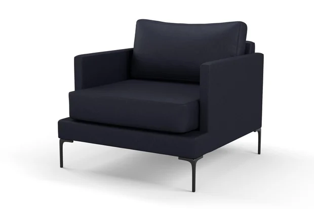 Photo of the fabric Prato Midnight swatch by Mokum. Use for Upholstery, Accessory. Style of Plain, Texture