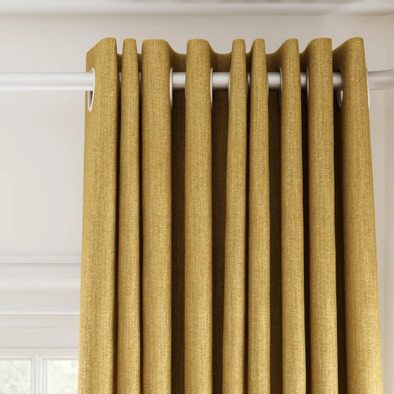 Photo of the fabric Trezor Honey swatch by James Dunlop FibreGuard. Use for Curtains, Upholstery, Accessory. Style of Chenille, Plain