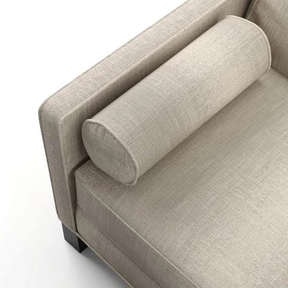 Photo of the fabric Maxime Truffle swatch by James Dunlop. Use for Upholstery, Accessory. Style of Stripe, Texture