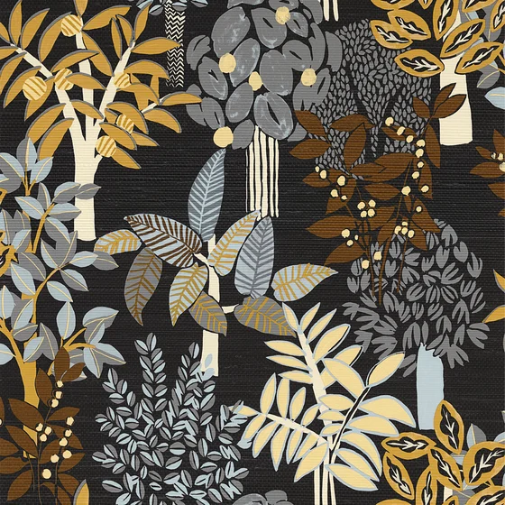 Photo of the fabric Peradeniya Wp 7594 7594 0610 swatch by Casamance. Use for Wall Covering. Style of Floral And Botannical, Print
