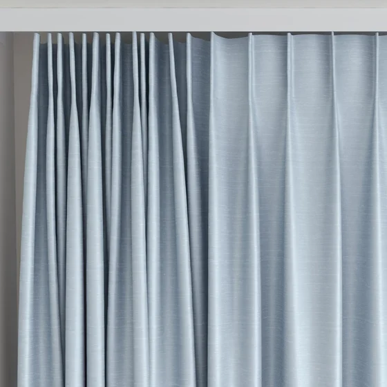 Photo of the fabric Luxe Sky swatch by James Dunlop Essentials. Use for Curtains, Accessory, Top of Bed. Style of Plain, Texture