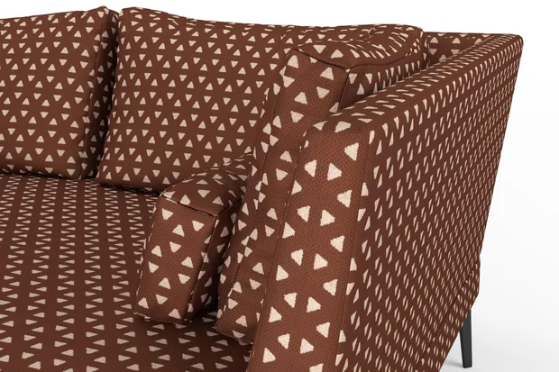Photo of the fabric Samurai Burnt Orange swatch by Mokum. Use for Upholstery, Accessory. Style of Geometric