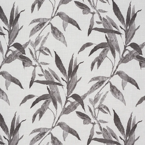 Photo of the fabric Tropical Charcoal swatch by James Dunlop Essentials. Use for Sheer Curtains. Style of Floral And Botannical, Sheer