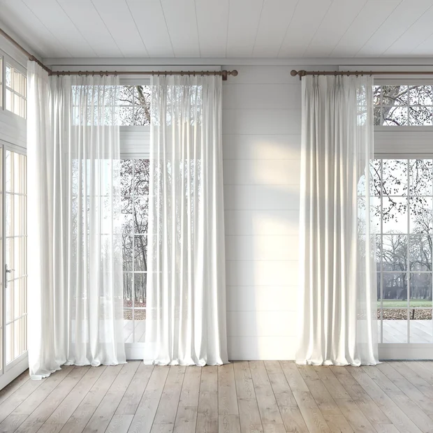 Photo of the fabric Bonsai Sand swatch by Mokum. Use for Sheer Curtains. Style of Plain, Sheer