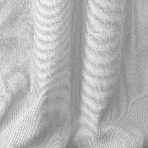 Photo of the fabric Longitude FR Ice swatch by James Dunlop Essentials. Use for Sheer Curtains. Style of Sheer, Stripe
