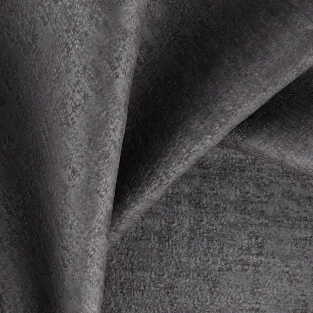 Photo of the fabric Hug Charcoal swatch by Zepel. Use for Curtains, Upholstery, Accessory, Top of Bed. Style of Chenille, Plain