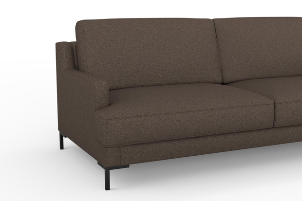 Photo of the fabric Grain Brownie swatch by Mokum. Use for Upholstery, Accessory, Top of Bed. Style of Plain, Texture