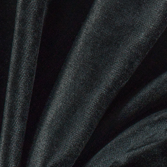 Photo of the fabric Monte Carlo Onyx swatch by Zepel. Use for Curtains, Upholstery, Accessory, Top of Bed. Style of Plain, Velvet