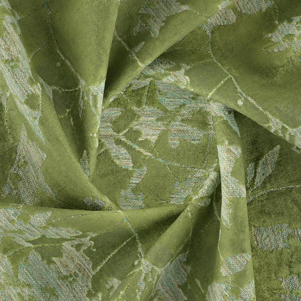 Photo of the fabric Minerva Emerald swatch by Zepel. Use for Upholstery, Accessory, Top of Bed. Style of Floral And Botannical, Velvet