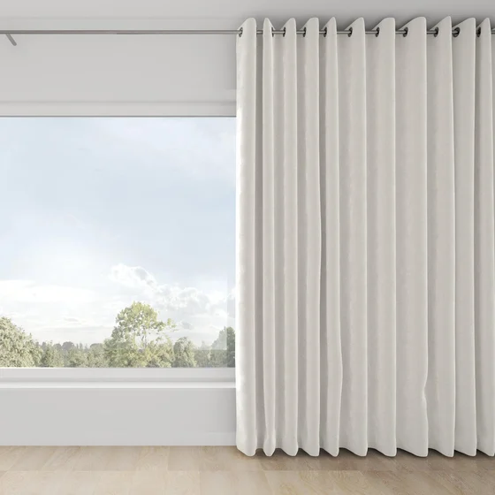 Photo of the fabric Velvelux Ice swatch by Mokum FibreGuard. Use for Curtains, Upholstery, Accessory, Top of Bed. Style of Plain, Velvet