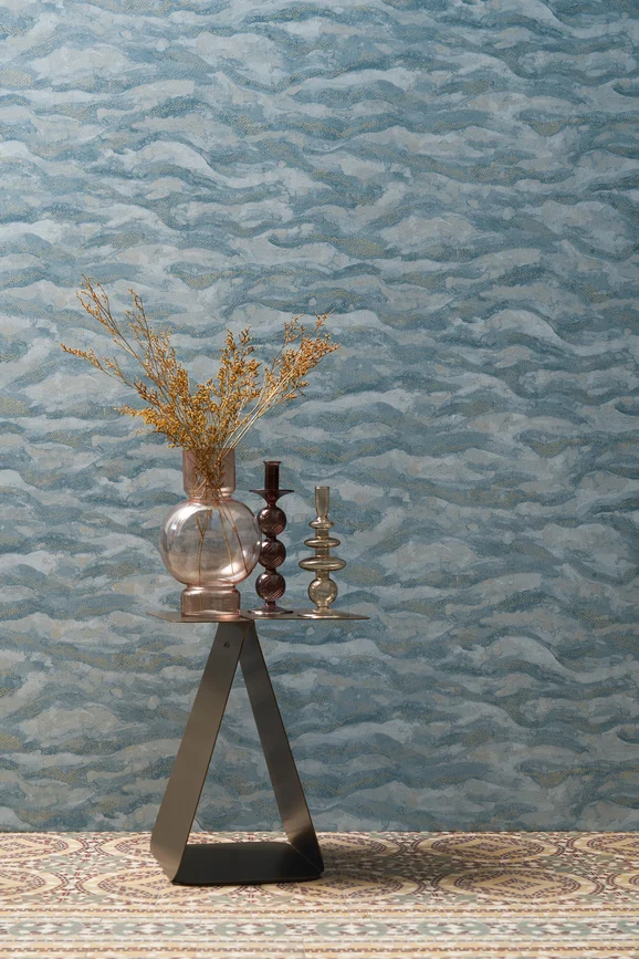 Photo of the fabric Sohar Wp 7540 7540 1834 in situ by Casamance. Use for Wall Covering. Style of Floral And Botannical