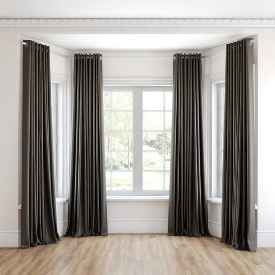 Photo of the fabric Silk Road Truffle swatch by James Dunlop Essentials. Use for Curtains, Accessory. Style of Plain, Texture
