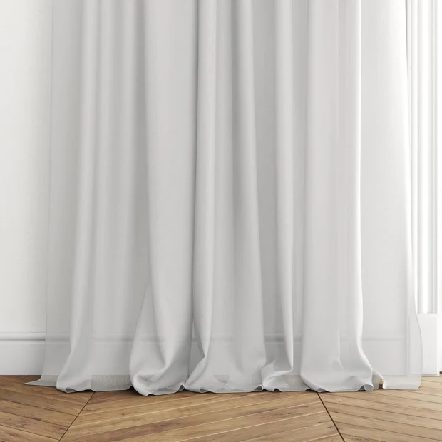Photo of the fabric Malaga Stone swatch by James Dunlop Essentials. Use for Sheer Curtains. Style of Plain, Sheer