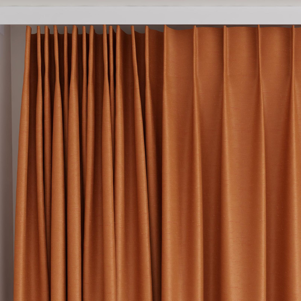Photo of the fabric Silk Road Pumpkin swatch by James Dunlop Essentials. Use for Curtains, Accessory. Style of Plain, Texture