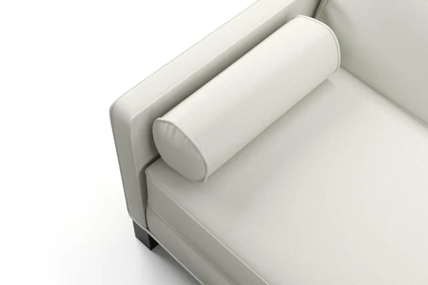 Photo of the fabric Sit Out Greige swatch by James Dunlop FibreGuard. Use for Upholstery, Accessory. Style of Plain, Taffeta