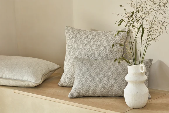 Photo of the fabric Kya V3575 02 in situ by Villa Nova. Use for Upholstery, Accessory. Style of Geometric, Texture