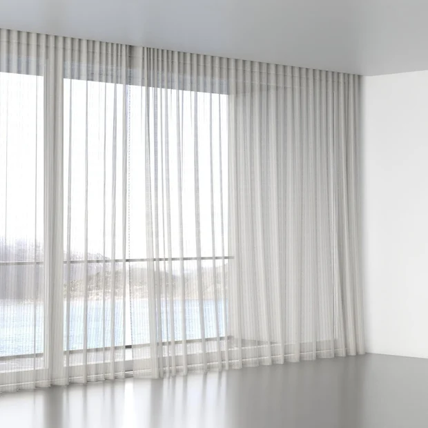 Photo of the fabric Nikau Stone swatch by James Dunlop. Use for Sheer Curtains. Style of Sheer, Stripe