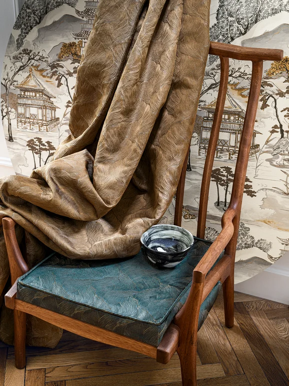 Photo of the fabric Betta 4820 4820 0865 in situ by Casamance. Use for Curtains, Upholstery, Accessory. Style of Abstract