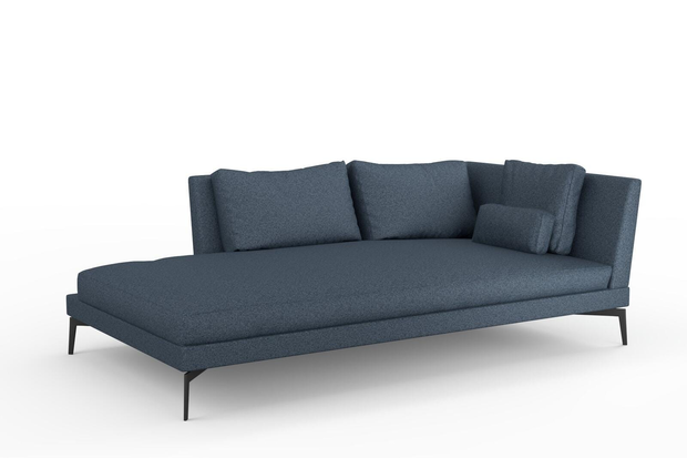 Photo of the fabric Grain Navy swatch by Mokum. Use for Upholstery, Accessory, Top of Bed. Style of Plain, Texture