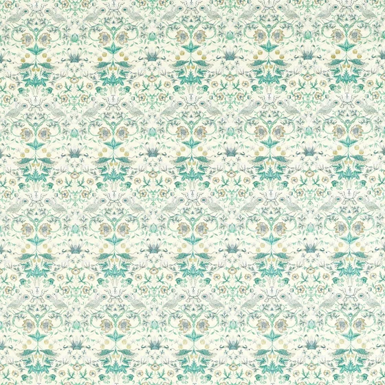 Photo of the fabric Strawberry Thief Embroidery F1745 4 swatch by Clarke & Clarke. . Style of Embroidery, Traditional