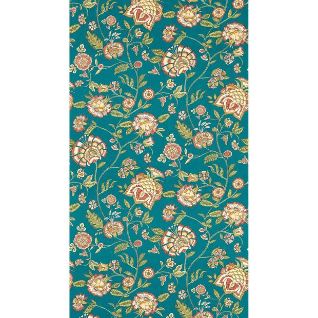 Photo of the fabric Barmeri Wallpaper W0232 4 swatch by Clarke & Clarke. Use for Wall Covering. Style of Floral And Botannical, Uncoated Non-Woven
