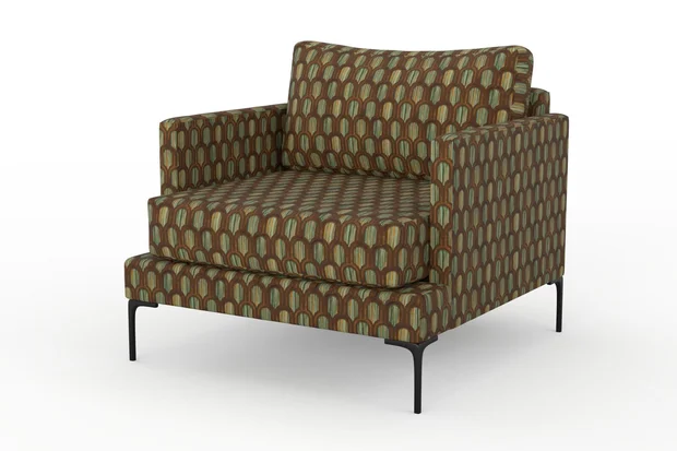 Photo of the fabric Beverly Hills Peacock swatch by Catherine Martin by Mokum. Use for Upholstery, Accessory. Style of Geometric, Velvet