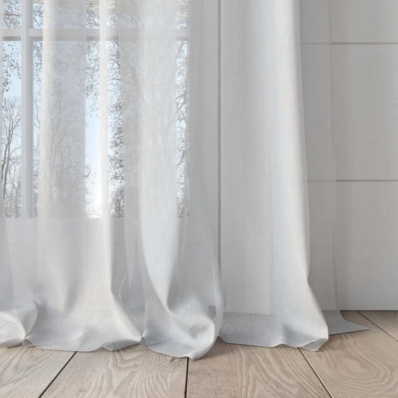 Photo of the fabric Cavalier Salt swatch by James Dunlop Essentials. Use for Sheer Curtains. Style of Plain, Sheer