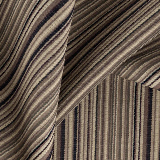 Photo of the fabric Bingo Coffee swatch by Zepel FibreGuard Pro. Use for Upholstery, Accessory. Style of Chenille, Stripe