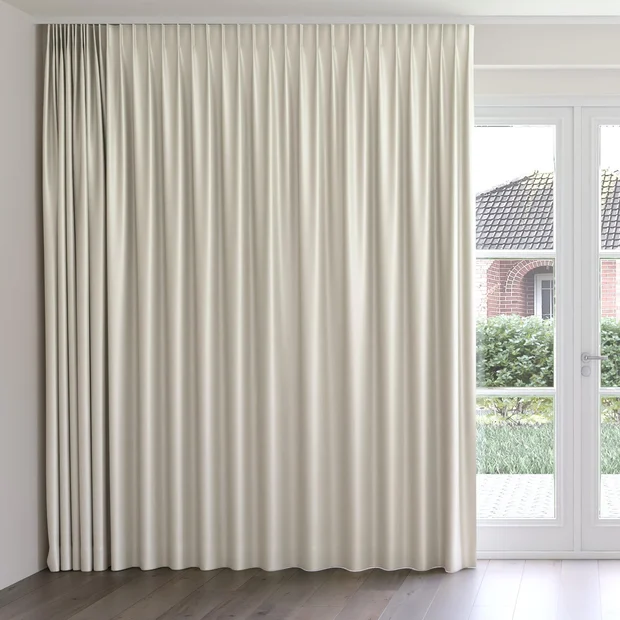 Photo of the fabric Sleek Papyrus swatch by James Dunlop. Use for Curtains, Accessory, Top of Bed. Style of Plain, Taffeta