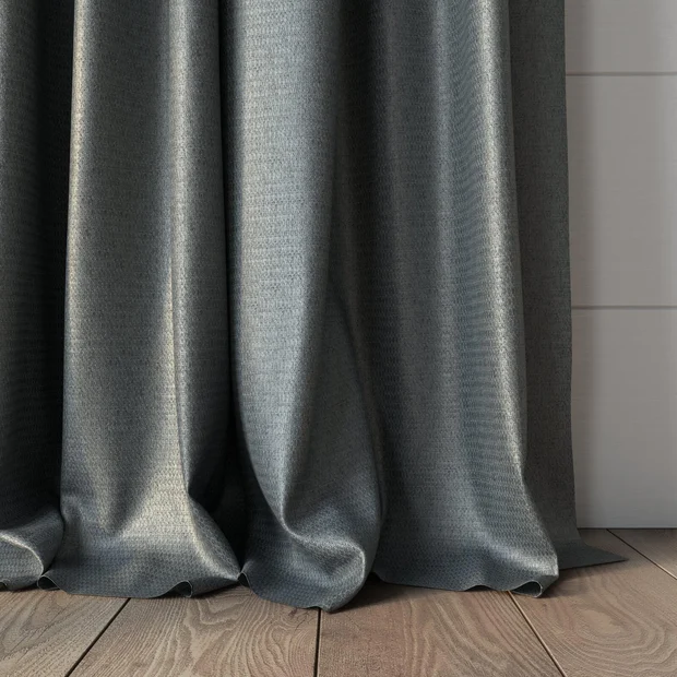Photo of the fabric Kennedy II Blackout Slate swatch by James Dunlop. Use for Curtains. Style of Plain, Texture