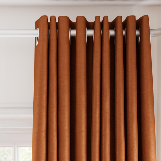 Photo of the fabric Silk Road Pumpkin swatch by James Dunlop Essentials. Use for Curtains, Accessory. Style of Plain, Texture