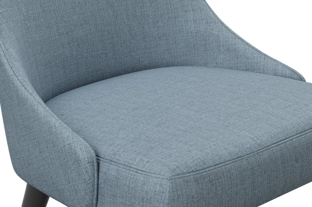 Photo of the fabric Frisco Denim swatch by James Dunlop Essentials. Use for Curtains, Upholstery, Accessory, Top of Bed. Style of Plain, Texture